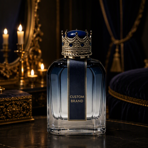 Perfume LF Luxe Private Label Royal Jeweled Crown Lid, Aroma Árabe Personalizado, Intenso Almizcle, Ámbar y Oud, 100 ml, Blue Mist Gift - Product Image 2