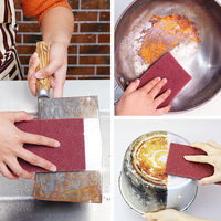 Rouleau de tampons à récurer rectangulaires en nylon écologiques pour cuisine, fournitures de nettoyage, éponge à récurer robuste et résistante à l'usure