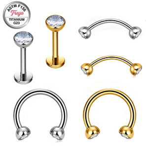 16G Titane ASTMF136 Bijou de corps plaqué or pour piercing <span class=keywords><strong>d</strong></span>'oreille (helix, daith), anneau de nez <span class=keywords><strong>fer</strong></span> <span class=keywords><strong>à</strong></span> <span class=keywords><strong>cheval</strong></span>, labret anneau, barbell Cuiyed - Product Image 1
