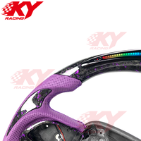 Volante Deportivo de Fibra de Carbono Forjado con Pantalla LED para Dodge Challenger RT/SRT, Durango, Scat Pack, Charger, Hellcat
