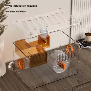 Portable haute transparence acrylique <span class=keywords><strong>Hamster</strong></span> <span class=keywords><strong>Cage</strong></span> écologique silencieux roue de course grand espace solide bouton en boîte plateau en plastique - Product Image 4