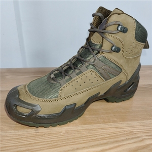 Bottes mi-hautes en daim TSB07 marron foncé avec manches camouflage CP, personnalisées pour la randonnée et la chasse - Product Image 3