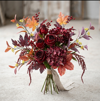 Neue Realistische Synthetische Rose Barbadoslilie Hippeastrum Amaryllis Burgunder Bouquet Calla-Lilie Künstliche Anthurium Flamingo Muttertagsgeschenk