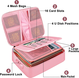 ロック付き耐火ドキュメントバッグ多層ポータブルファイリングホームオフィス旅行重要なファイルオーガナイザー安全な収納バッグ - Product Image 3