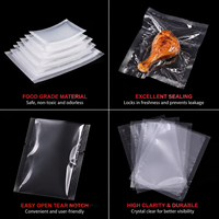 Vente en gros en stock, sacs d'emballage sous vide en nylon de qualité alimentaire, gaufrés, sacs en plastique transparent, rouleaux pour le stockage des fruits de mer et de la viande