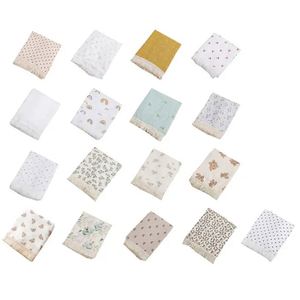 Personalized Print Neutral Gift Squares Cotton <b>Swaddle</b> Baby Muslin <b>Blanket</b> Wrap With Tassel - Product Image 6