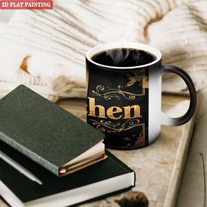 Heat Sensitive <b>Ceramic</b> Mug Frosted Black 11oz Sublimation Blank Coffee Tea <b>Cup</b> - Product Image 3