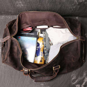 Bolsa de Viaje de Cuero Genuino para Hombre, Color Café, Ligera, para Viajes de Negocios, Primavera 2024 - Product Image 4