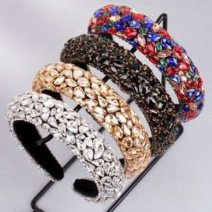 Serre-têtes en strass Hua Liyu pour femmes, style baroque, accessoires de cheveux en éponge, bijoux de mode, bandeau élégant pour mariage - Product Image 1