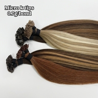 Extensions de cheveux humains Remy européens 100% naturels à pointe en kératine blanche, pointes plates F, I, U, double trame machine, trame invisible
