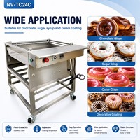 Nouvelle machine automatique à glaçage pour beignets, directement de l'usine, en acier inoxydable 304, avec chauffage réglable, pour pâtisseries, biscuits et boulangerie