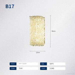 Applique murale LED moderne de luxe, cadre en fer, cristal, à intensité variable, pour salon, chambre, restaurant, villa, hôtel, couloir - Garantie 1 an - Product Image 6