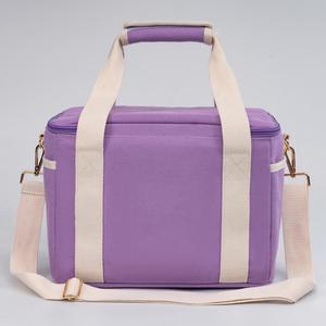 Outdoor Canvas Insulated Cooler Bag Travel <b>Tote</b> Bag Canvas Lunch Bags with Shoulder Strap - Product Image 5