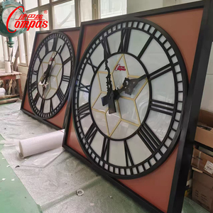 <span class=keywords><strong>Horloge</strong></span> <span class=keywords><strong>murale</strong></span> extérieure géante électrique architecturale moderne, personnalisable, étanche, en métal, avec éclairage nocturne GPS - Product Image 2