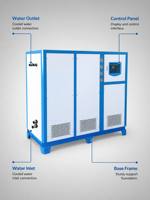 Refroidisseur d'eau 50HP 140KW à chiller par eau, évaporateur à tubes en acier inoxydable, moulage par injection, contrôle automatique, OEM