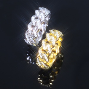 แหวนฮิปฮอปเพชรแถวเดียว VVS มอยส์ซาไนต์ เงินแท้ 925 ชุบทอง เครื่องประดับชั้นดีสำหรับผู้ชายและผู้หญิง - Product Image 2