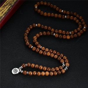 Bracciale con 108 Perle in Legno, Collana Mala, Charm con Loto, OM, Buddha, <span class=keywords><strong>Albero</strong></span> della Vita, Gioielli Spirituali per Yoga e Meditazione - Product Image 4