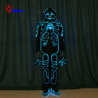 Costume de danse lumineux, tenue néon brillante, spectacle de DJ, carnaval, rave, fête musicale, Halloween, cosplay adulte, costume lumineux intégral