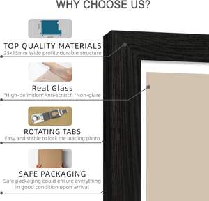 Marco de Fotos de Madera Negro Moderno y Elegante para el Hogar, 10x10 20x20 Pulgadas, Venta al por Mayor - Product Image 4