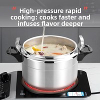 Casserole à pression en aluminium, plusieurs tailles 3L-15L, soupape de sécurité, intérieur antiadhésif, cuisson rapide pour cuisinière à gaz, cuisine domestique, vente en gros