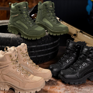 DFB22 5AA UNZHUO make UZMK Stock Wholesales Men Black Waterproof <b>Hiking</b> <b>Boots</b> PU Leather All Seasons Outdoor Wear clothes - Product Image 3