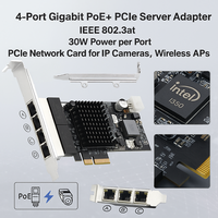 Tarjeta de Red LAN PoE Interna Industrial de Alto Rendimiento con 4 Puertos PCIe, Intel I350, 10/100/1000Mbps, Gigabit Ethernet, para Servidor