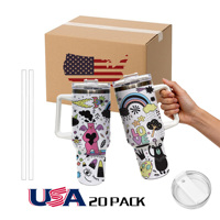 Mug de voyage isotherme à double paroi en acier inoxydable de 40 oz, blanc, pour sublimation, en provenance des États-Unis