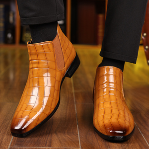 Bottes Chelsea imprimées pour hommes, grande taille 39-48, bottes à enfiler avec côtés élastiques, bottes habillées à la cheville, bottes à la mode pour l'automne et l'hiver - Product Image 3
