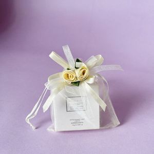 Sacs cadeaux personnalisés en organza rose 10x15cm pour mariage, bijoux, boucles d'oreilles, parfums, pour la fête des mères, Noël - Product Image 5
