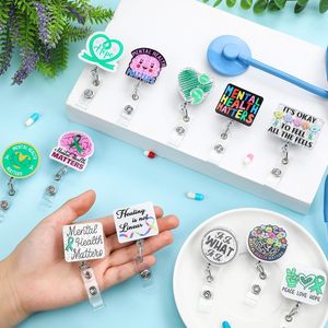 Portacredenciales Retráctil con Diseño de Salud <span class=keywords><strong>Mental</strong></span> para Enfermeras, Médicos, Psicólogos y Asistentes Médicos - Regalo Divertido - Product Image 2