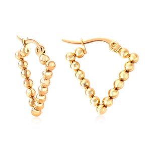 Pendientes de Acero Inoxidable con Baño de Oro PVD de 18k para Mujer, Pendientes Triangulares con Cuentas de Moda, Venta al por Mayor Directa de Fábrica - Product Image 1