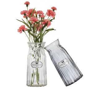 Renkli cam tomurcuk vazo çiçekler, çiçek vazolar dekoratif ev dekor için, masa yerleştirme ve hediye