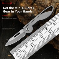 Couteau pliant porte-clés en alliage de titane, mini couteau utilitaire, ouvre-boîte, coupe-fruits, équipement EDC extérieur, vente en gros OEM, ensemble avec logo personnalisé