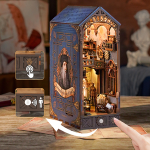 Tonecheer Ordine all'ingrosso <span class=keywords><strong>Da</strong></span> <span class=keywords><strong>Vinci</strong></span> Renaissance DIY 3D Puzzle Book Nook Casa delle bambole con LED per lezioni di scienza Forniture per artigianato Ingrosso - Product Image 4