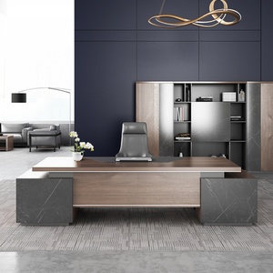 Wood Veneer L Shaped Office Table Executive CEO Computer Office Desk of Best Office Furniture Manufacturers - Product Image 4