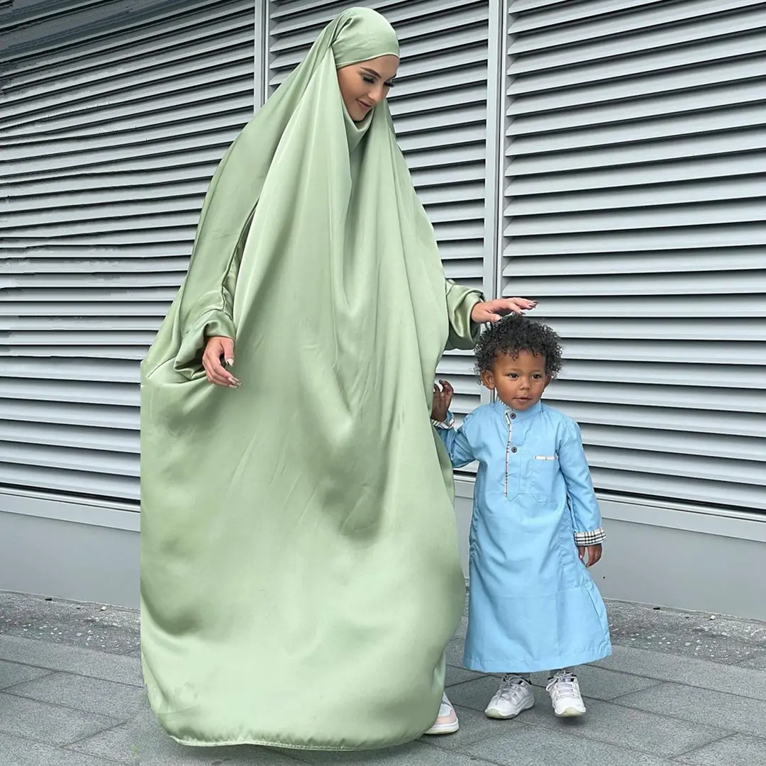 Últimas Plus Size Niqab Burqa Design Uma peça comprimento total Jilbab árabe Abaya Dubai Turquia Vestuário islâmico Com Hijab