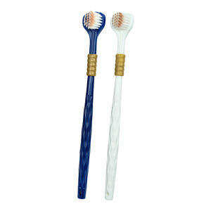 Three Headed Toothbrush For Dogs And Cats Soft Bristles <b>Pet</b> Dental Care Oral Hygiene Manual <b>Brush</b> White And Blue - Product Image 1