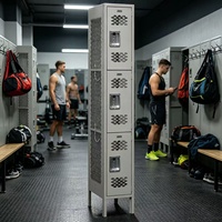 Casiers de rangement métalliques modernes grande capacité avec ventilation – Armoire en acier pour maison, garage, bureau, salle de sport, école