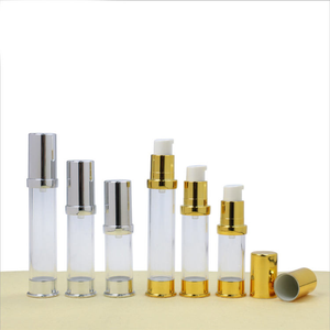 Mini petits flacons cosmétiques vides en plastique de 5 à 30 ml, or et argent, avec pompe sans air pour sérum pour le visage - Product Image 5