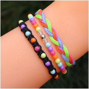 Pulseira de Cordão Trançado à Prova d'Água com Contas Acrílicas Boêmias para Surfistas do Oceano, Pulseira de Amizade Estilo Boho - Product Image 5