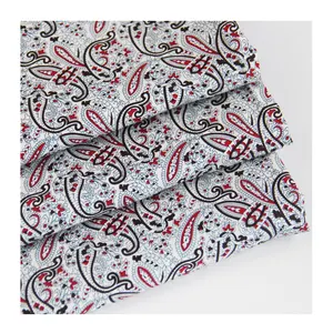 Top selling Paisley Cashew flowers custom digital printed fabric pure cotton fabric for men's shirt