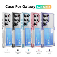 Galaxy S23/S24 Funda protectora de acrílico ultra transparente Flip Business Wallet Tarjetero Soporte Material de PC Modelo a granel Pro Max