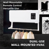 Chauffage domestique mural électrique, foyer électrique à flamme simulée avec porte-serviettes et télécommande