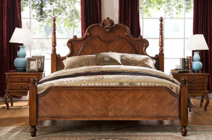 Goodwin italiano classico stile antico in legno massello camera da letto Set di lusso casa camera da letto GMB65 - Product Image 6