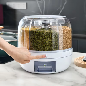 Distributeur <span class=keywords><strong>de</strong></span> Riz Rotatif Anti-Humidité à 6 Compartiments, <span class=keywords><strong>Boîte</strong></span> <span class=keywords><strong>de</strong></span> Rangement et Distributeur en <span class=keywords><strong>Plastique</strong></span> pour Céréales et Aliments <span class=keywords><strong>de</strong></span> Cuisine - Product Image 4