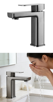 Nouveau design de robinet de lavabo de salle de bain en or brossé, mitigeur monocommande à noyau en céramique, monotrou, eau chaude et froide