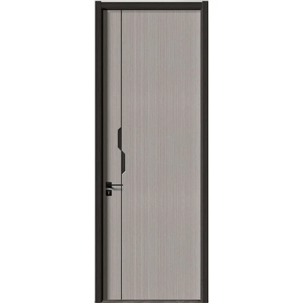 Yüksek kaliteli ceviz renk modern masif ahşap stil kaplama kapı ev son tasarım kolay kurulum iç kapı