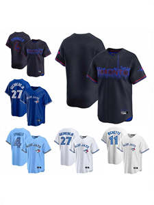 Maillot de baseball pour hommes Toronto 27 Guerrero Blue <span class=keywords><strong>Jays</strong></span>, t-shirt brodé Kirk Kay 47, maillots de baseball pour jeunes Toronto Blue <span class=keywords><strong>Jays</strong></span> - Product Image 1