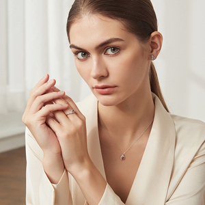 冰镇长棍粉色CZ S925纯银耳钉女款金饰结婚饰品批发锆石耳环 - Product Image 3