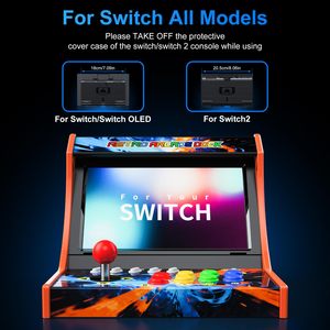 แท่นเกม Honcam Mini Arcade Dock แบบมีสาย สำหรับ Nintendo Switch/Switch 2 พร้อมคอนโทรลเลอร์ 2 ตัว ปุ่ม C ฟังก์ชั่นปลุก จอยสติ๊กแบบโลหะ ปุ่มเทอร์โบ - Product Image 3